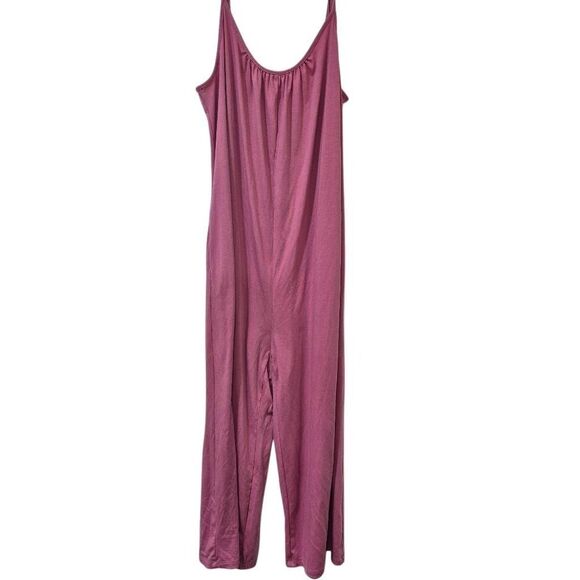 Amazon Women's Dusty Pink Poly/Spandex Jersey Knit Adj Straps Overalls Jumpsuit - Picture 3 of 13